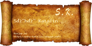 Sáhó Katalin névjegykártya